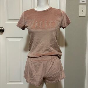 Juicy Couture Y2K Blush Velour Pajama Set